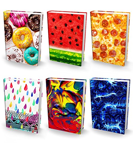 Book Sox Stretchable Book Cover: Jumbo 6 Print Value Pack. Fits Most Hardcover Textbooks up to 9 x 11. Adhesive-Free, Nylon Fabric School Book Protector Easy to Put On Jacket wash Re-use (Ultra Print)