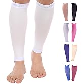 Doc Miller Compression Calf Sleeve for Men & Women, Premium Medical Grade, 15-20mmHg Graduated Support for Running, Calf Tear, Shin Splints, Knee High, Calf Sleeves, 1 Pair