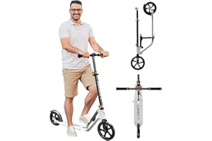 LEEYV Adult Scooter - Folding, Adjustable Height, Big Wheels, Lightweight All-Aluminum Frame | Suitable for Teens 12+ | 265lbs Weight Limit