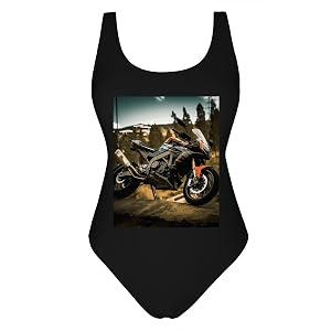 RLDOBOFE Sport Motorcycle Athletic Swimsuits, Women's One Piece Swimwear, Tummy Control Training Bathing Suits X-Large