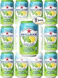 San Pellegrino Lemon & Mint, Lemone E Menta, Sparkling Fruit Beverage, 11.2oz Can (Pack of 12, Total of 268.8 Oz)