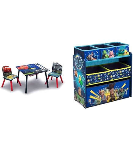 Delta Children Kids Table and Chair Set with Storage (2 Chairs Included)