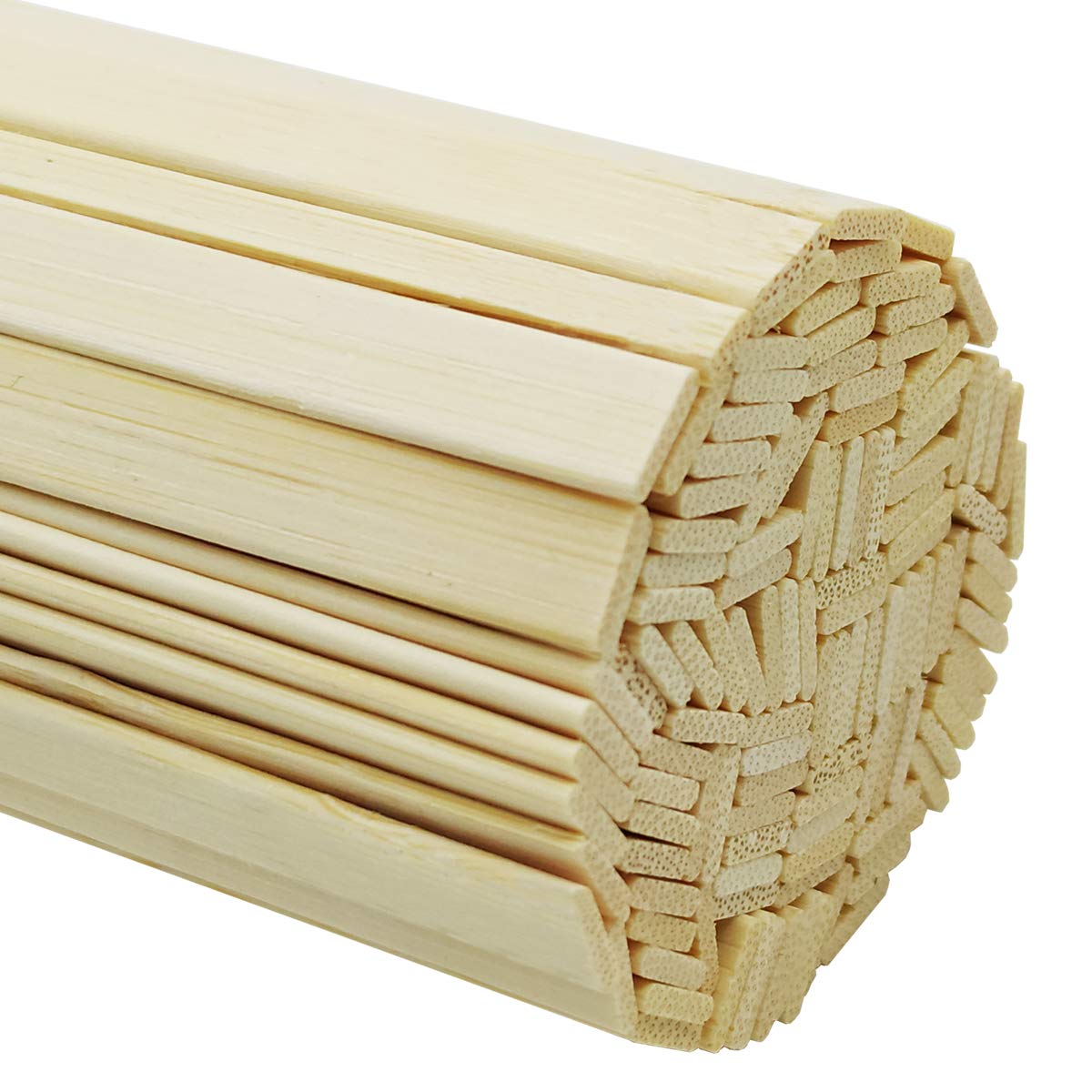 Worown 120 pcs 40cm Strong Natural Bamboo Strips, Wooden Craft Sticks, Extra Long Wood Strips for Craft Projects