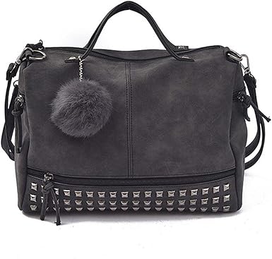 black leather studded crossbody bag