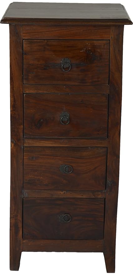 Aryan Wooden Chest of Drawer (BHAZ-041, Brown, 45 cm x 42.5 cm x 90 cm)