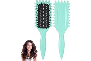 AEDNX Curl Brush, Curl Defining Brush,Curl Brush Styling Brush for Detangling, Shaping and Defining Curls, Reduce Pulling - Great Hair Shaping Tool for Women and Men (Green)