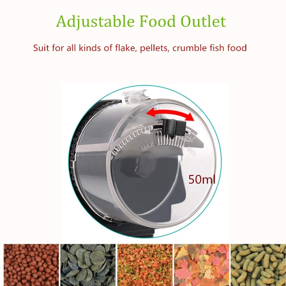 Eesteros AF-2018 Automatic Fish Feeder, Turtle Feeder Digital Fish Food Timer Programmable Food Dispenser for Weekend, Holiday