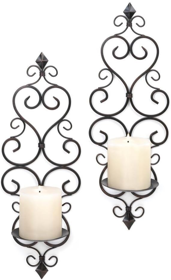 Wall Sconces Pillar Candle Holder Set of Two 2 Lovestone