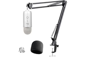 Youshares Blue Yeti Boom Arm with Pop Filter for Yeti USB Microphones, Adjustable Mic Arm Stand with Windscreen