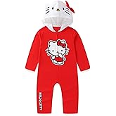 Hello Kitty Sanrio Girls Cosplay Hooded Coverall with Ears and Bow for Toddler and Big Kids
