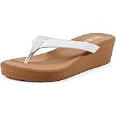 UBXRIN Women's Wedge Flip Flops Comfortable Platform Thong Sandals,Beach Pool Casual Summer Slip-On Shoes