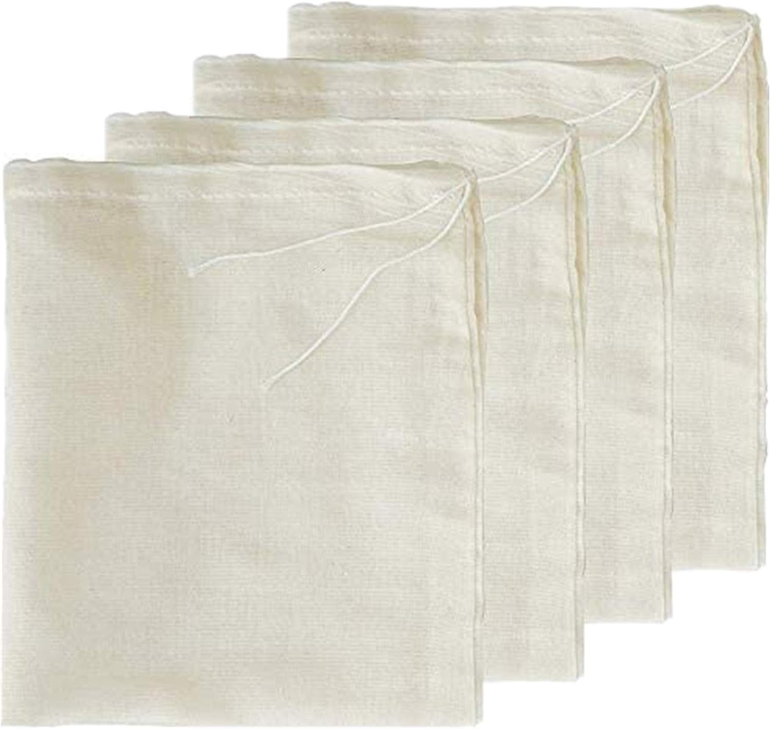 Cheesecloth Bag, 4 Packs Nut Milk Strainer,Cold Brew Bag,100% Organic Unbleached Cotton Muslin Cloth Bags,Reusable Yogurt/Coffee/Tea/Juice/Wine Strainer,Mesh Food Bags (8