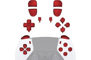 eXtremeRate Replacement Full Set Buttons Compatible with ps5 Edge Controller, Scarlet Red D-pad Share Options Home Face Buttons R1 L1 R2 L2 Triggers Compatible with ps5 Edge Controller