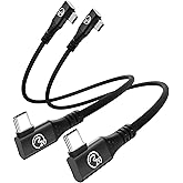 Right Angle USB C 3.2 Gen 2x2 Cable 1FT 2Pack, Flexible Double 90 Degree USBC to USBC Data Cable 20Gbps 240W PD, 5K/4K Video Type-C Monitor Cord, for iPhone 17 Air Pro Max/16, MacBook, Dock, SSD