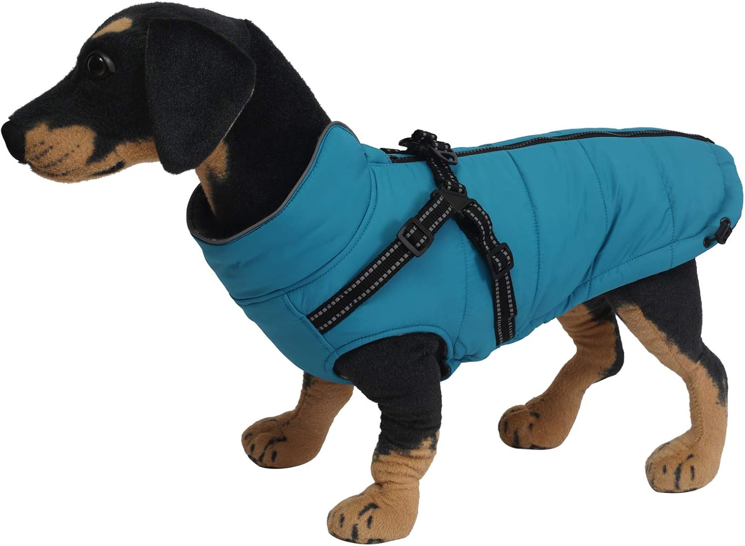 Warm Pet Dog Coats and Jackets for Dogs,Waterproof Reflective Pet Dog Harness Vest Winter Dogs Clothes with Chest Strap for Outdoor Walking-Blue-XS - Image 3