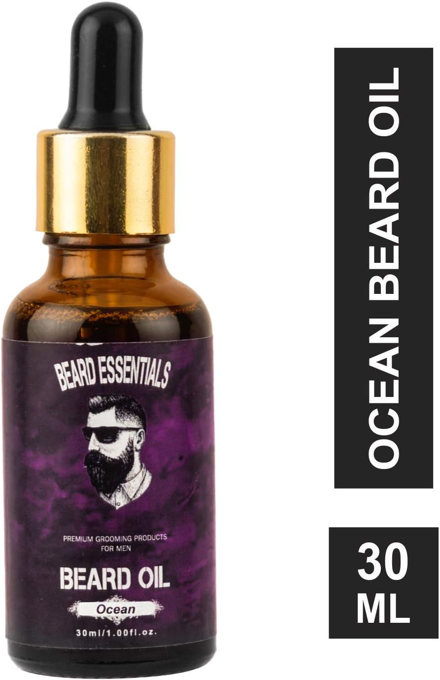 Beard Essentials Ocean Mooch (Moustache) and Beard Oil - For Beard Growth and Hair Growth- Provides Shine and Lustre to Beard