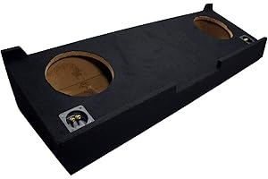 American Sound Connection Compatible with Chevy Silverado or GMC Sierra Crew Cab Truck 2007-2013 Dual 10" Subwoofer Sub Box Speaker Enclosure