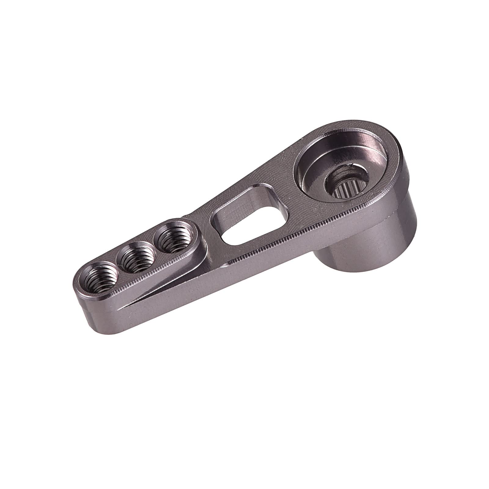 sourcing map Aluminum Alloy 25T Steering Servo Arm Horn Titanium Color for RC Boat Repair Parts Accessories(3mm)