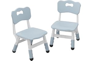 GAOMON Kids Chair, 3 Level Height Adjustable Kid Chair, Plastic Toddler Chairs for Children Boys Girls Age 2-6, Suitable for Home Family Classroom Nursery Indoor Use (2 Pack, Grayish Blue)
