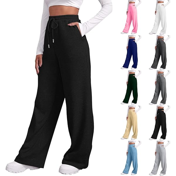 Amazon.com: Womens Wide Leg Sweatpants Cozy Fleece Boyfriend