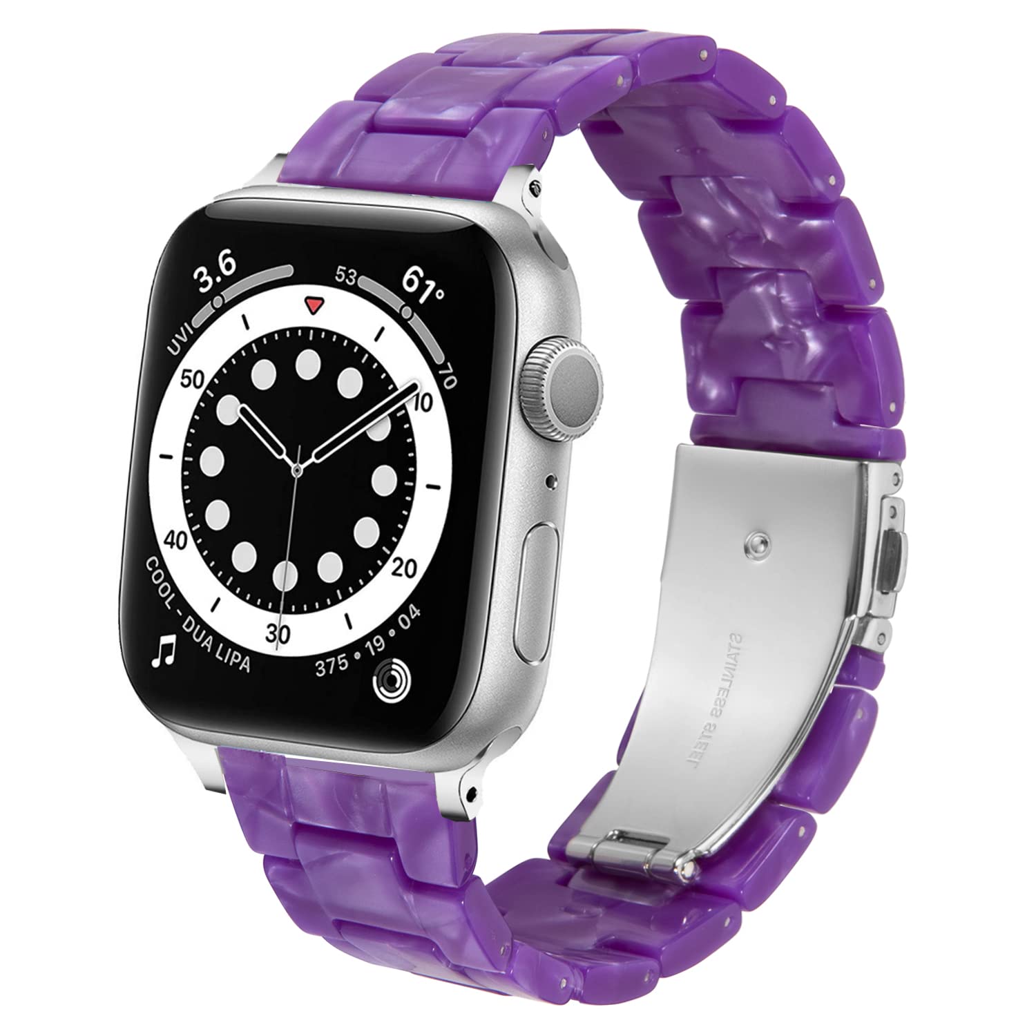 DEALELE Bands Compatible with Apple Watch 49mm 46mm 45mm 44mm 42mm, Colorful Resin Replacement Strap for iWatch Series 10/9 / 8/7 / 6/5 / 4/3 / Ultra/SE Women Men, Rose purple