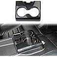 Crosselec Carbon Fiber Rear Seat Central armrest cup holder Cup Trim Decor Sticker for Dodge Charger 2011-2014 / Chrysler 300 2015-2021