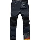TBMPOY Mens Snow Ski Pants Waterproof Fleece Lined Winter Insulated Softshell Outdoor Snowboard Skiing Zipper Bottom Leg