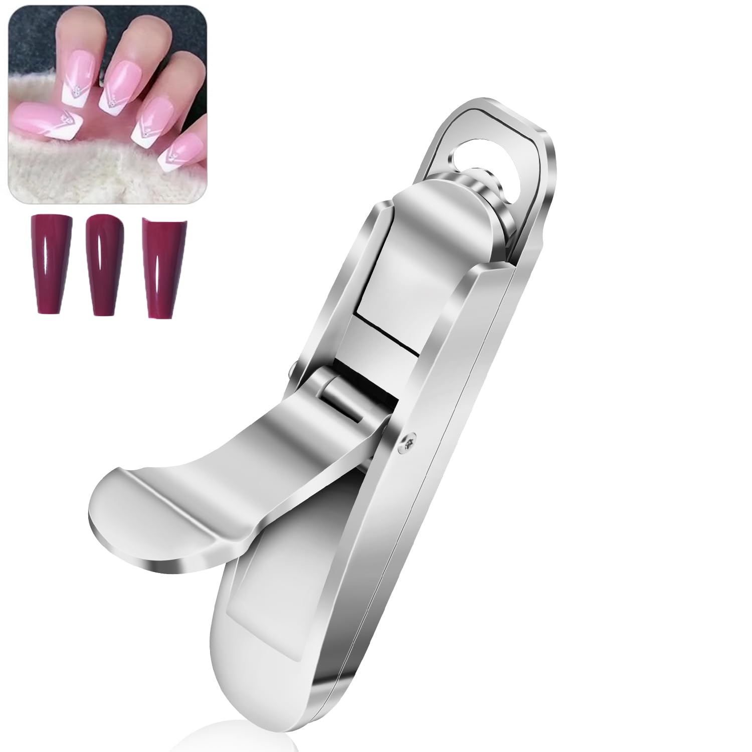 Acrylic Nail Clipper,Portable Nail Clippers Tip Cutter for Acrylic False Gel,Artificial Nails Manicure Pedicure,U-shaped Nail Tips Edge Cutter Trimmer Home DIY Nail Art Salon Beauty