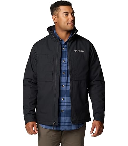 Columbia Men's Loma Vista II Jacket, Black/Mountain Red Check