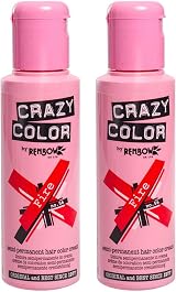 Crazy Color Semi-Permanent Hair Dye Fire Red 2x100ml Set