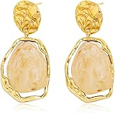Bmadge Natural Gemstone Earrings for Women Dangle Multi Color Healing Stone Earrings Trendy Crystal Energy Earring for Women