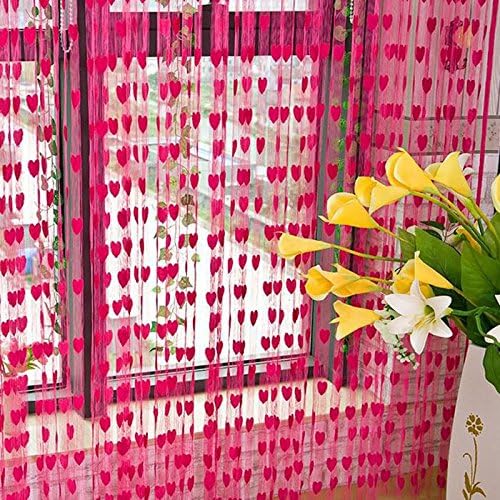 Vacally Cute Heart Line Tassel String Door Curtain Window Room Curtain Valance Living Room Bedroom Bathroom