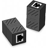 UGREEN RJ45 Coupler 2 Pack in Line Coupler Cat7 Cat6 Cat5e Ethernet Cable Extender Adapter Female to Female (Black)