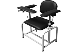 Helsevesen Large Padded Phlebotomy Chair - Wide Cushion 22" Bariatric Lab Blood Drawing Chair for Hospital, Lab Draw Chair and Medical Facilities (Black L)