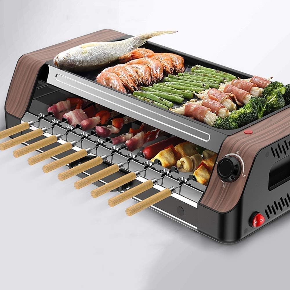 review SMLZV Electric Grill Tabletop,Non-stick Grilling Plates,Adjustable Temperature Control,Clean Easy,Great Party