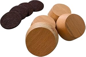 Prime Woodcraft Walnut Wood Furniture Risers - 1 Inch Height, 4 Risers, Natural - Extra Height for Cleaning & Convenience - Bed Risers, Desk Riser, Table Risers, Furniture Legs, Sofa Risers