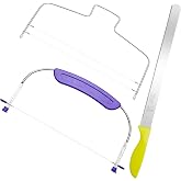 Boao 3 Pieces Kitchen Baking Tools, Adjustable Cake Levelers, Double Wire Cake Slicer Levelers and Stainless Steel Knife with Plastic Handle for Wedding Birthday Leveling and Molding