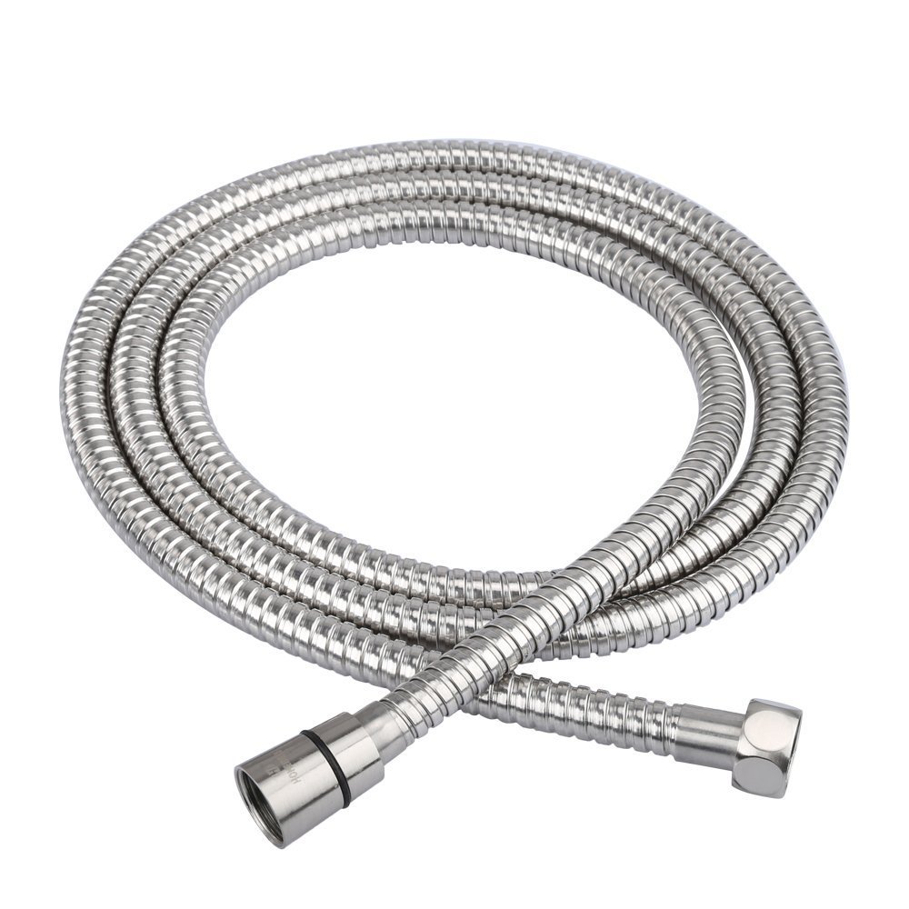 HOMEIDEAS 2m/78鈥 Anti-Kink Leakproof Stainless Steel Shower Hose,with Solid Brass Connector & 2 Washers, Polished Chrome - Shower Hose Extension, Long Shower Hose Replacement