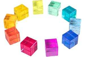 Amagogo 10 Pieces Rainbow Acrylic Cubes Stacking Blocks Learning Fine Motors Skills Stacking Toys for Kids for Crafts Translu