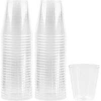 PLASTICPRO 1 oz Shot Glasses Crystal Clear Disposable Hard Plastic Shot Cups - Tumblers, Great for Whiskey, Jello, Shots, Tas