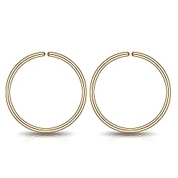 LUCKYJEWUS 14k Rose Gold Filled Small Huggie Hoop
