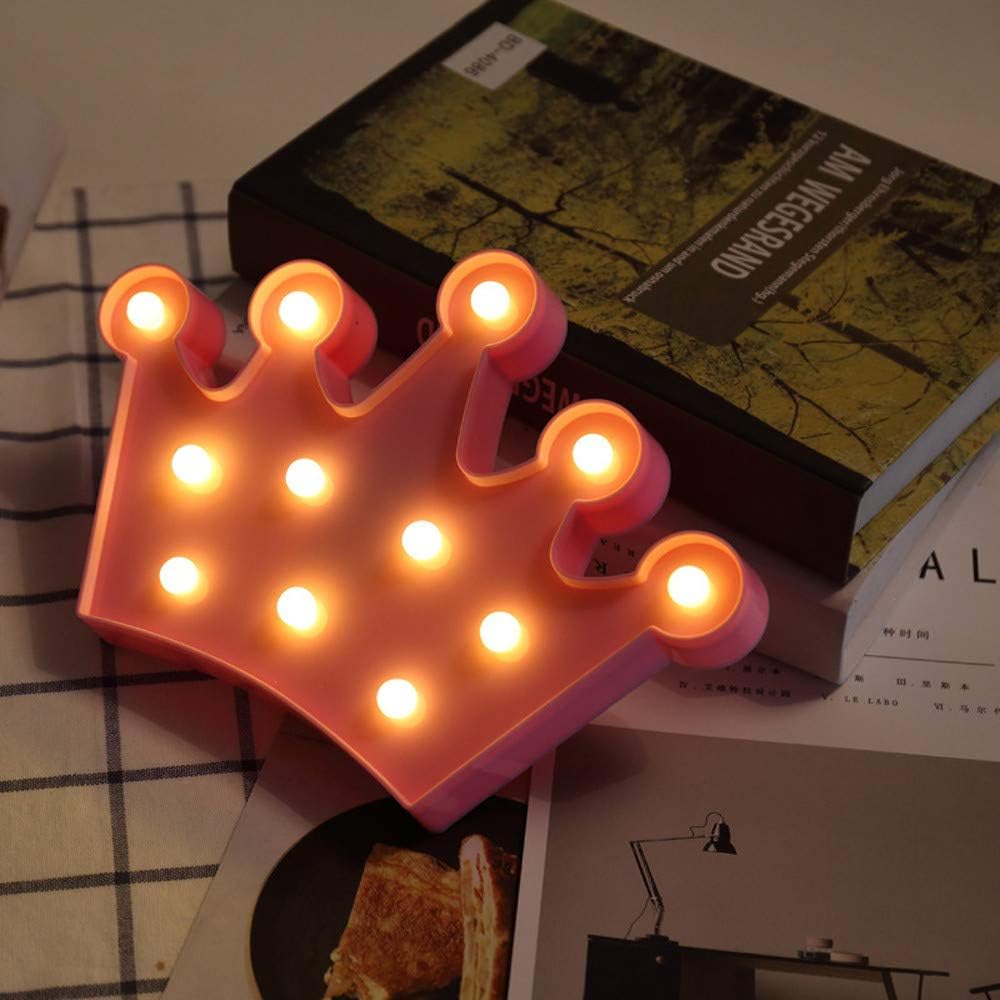 XXYsm Crown Alphabet Lights LED Light Up White Plastic Letters Standing Hanging Safe ABS, Eye Caring, Adjustable Brightness & Color, Touch Control Night Light for Kids