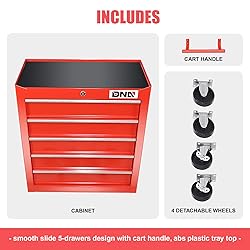 DNA MOTORING TOOLS-00263 5-Drawer Plastic Top