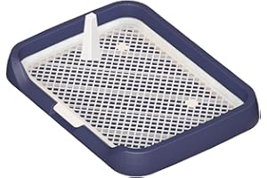 ＫＬＫＣＭＳ Mesh Grids Toilet Dog Toilet with Protection Wall Reusable Puppy Pee Pad Holder Dog Potty Tray for Dogs and Cats Large Puppy, Blue