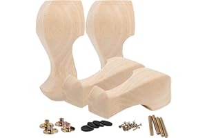 La Vane 8 inch / 20cm Wooden Furniture Legs, Set of 4 European Style Solid Wood Carving Furniture Replacement Feet Decoration for Sofa Cabinet Wardrobe Table Loveseat