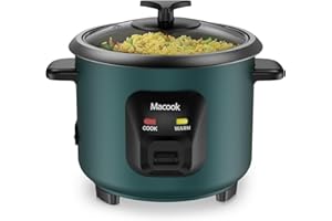 Macook Mini Rice Cooker 3-Cup, Small 0.6L One-Touch Rice Maker with Non-Stick Inner Pot, Automatic Keep Warm & Overheat Prote