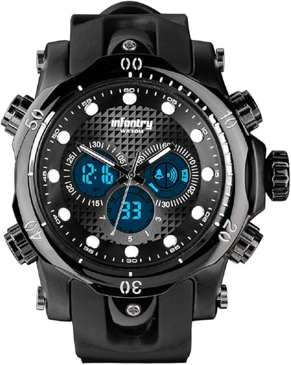 INFANTRY 51mm Big Face Mens Tactical Military Digital Watch Large Black