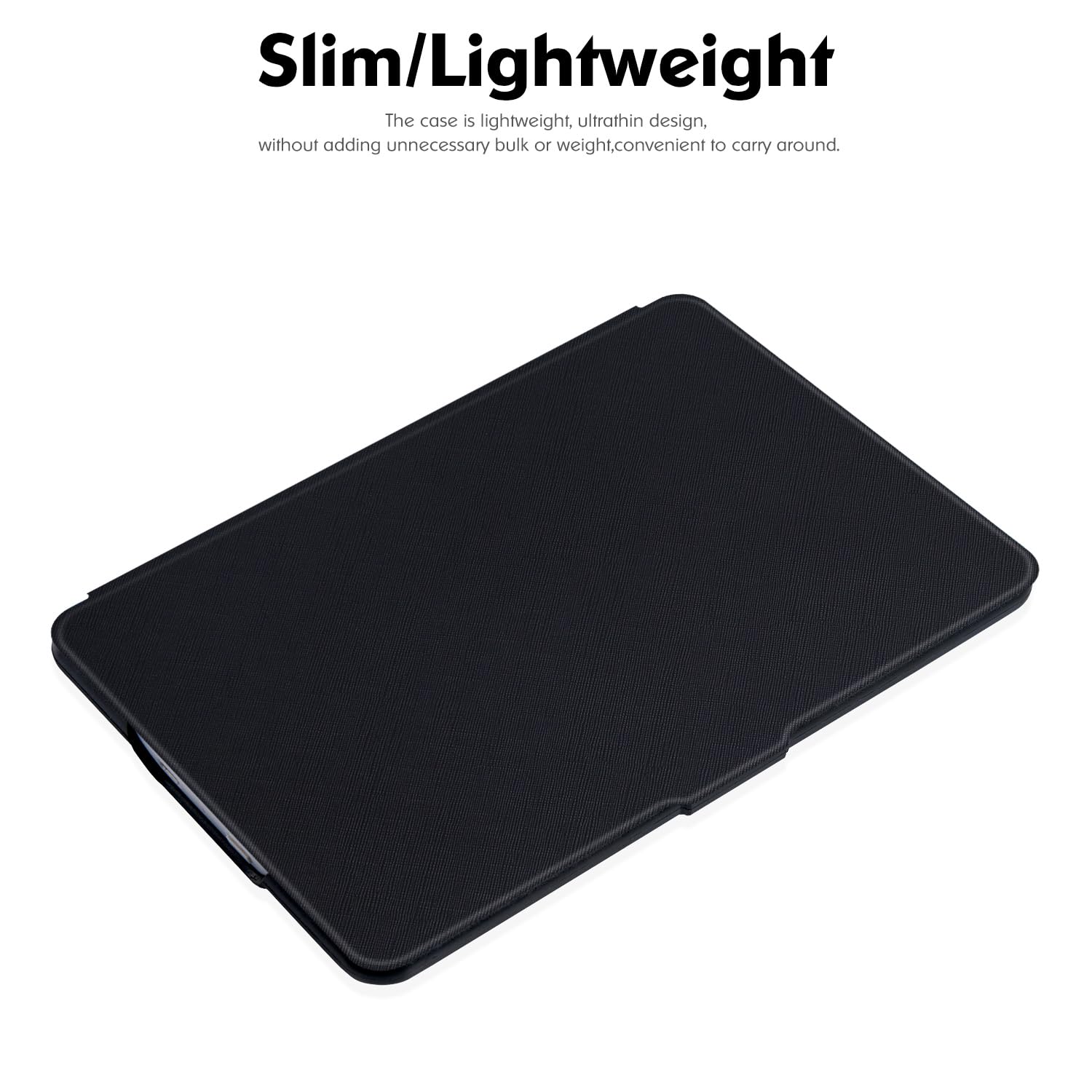 Slim Case for Kindle Paperwhite 5th/6th/7th Generation (Model No. EY21 & DP75SDI) - Lightweight PU Leather Folio Cover with Auto Sleep/Wake (Classic Black)