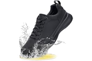 SPIEZ Non Slip Shoes for Men, Waterproof Oilproof Mens Kitchen Chef Food Service Shoes Restaurant Black US7.5-12