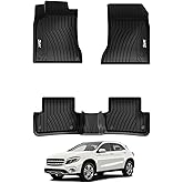 3W Floor Mats Compatible for Benz GLA 2015-2020 Custom Fit TPE All Weather Floor Liner for Benz GLA 1st&2nd Row Full Set Car Liners Black
